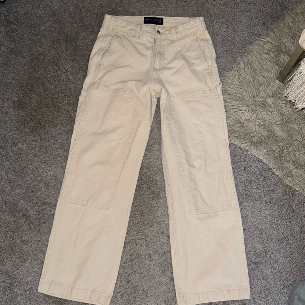 Abercrombie & fitch 30x32 light creme colored baggy workwear pants